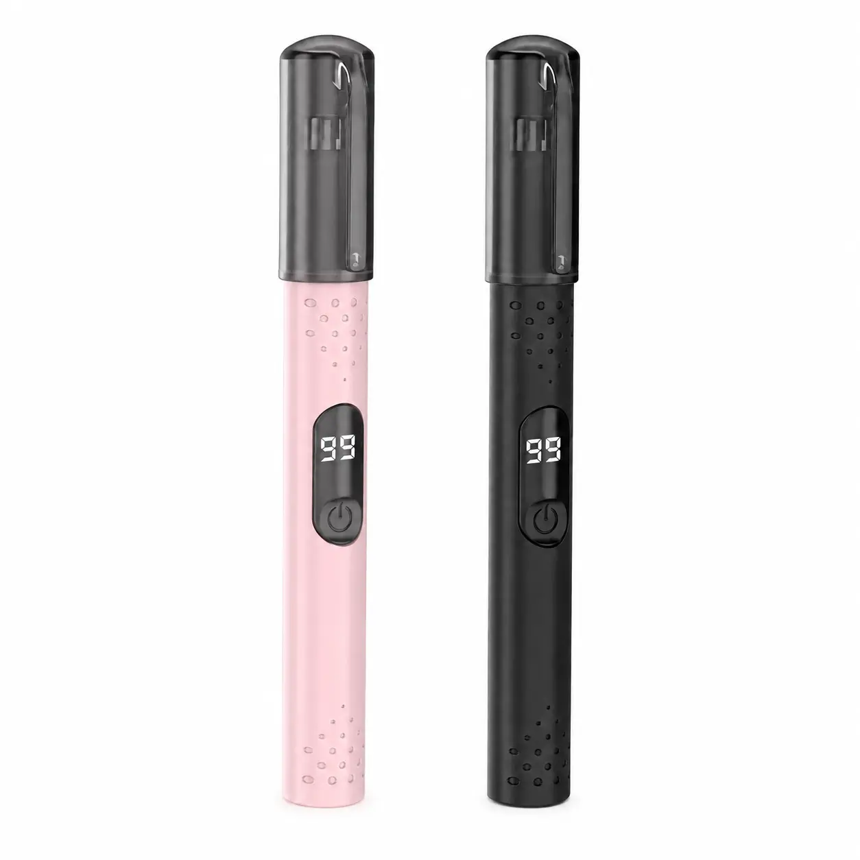 Pen-Sized Portable Electric Nose Hair Trimmer for Men & Women, 360° Dual Blades No-Pull Ear & Nose Clipper with LED Digital Power Display