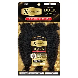 Outre X-Pression 100% Remy Human Hair Pre-Fluffed Braids - 3X SPRING AFRO BULK 16"