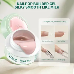 Nailpop Builder Hard Gel, 5-in-1 HEMA Free Nail Extension Gel, 30g Soak Off UV/LED Builder Gel for Apex Building, Nail Shaping, Nail Repair Smooth Salon