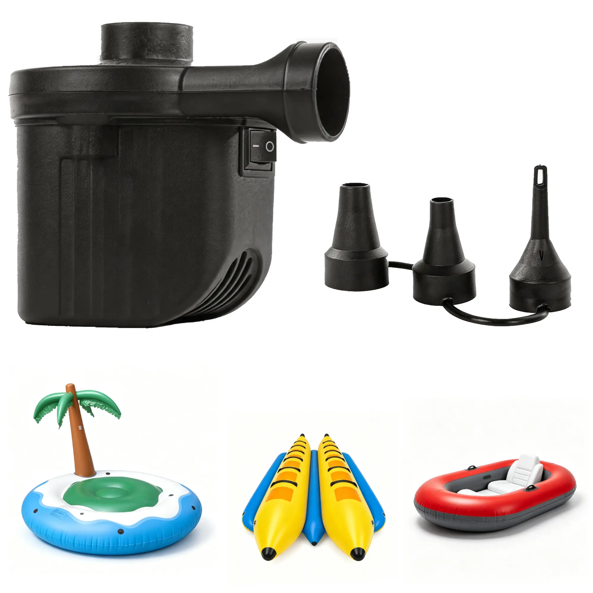 Rechargeable Air Pump, Electric Air Pump 4000mAh Battery Quick-Fill Inflator & Deflator with 3 Nozzles, Lightweight & Portable Perfect for Air Beds, Air Mattresses, Pool Toys & Inflatable Inflating Bed Camping Equipment