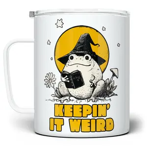 LOFTIPOP Keepin It Weird Wizard Frog Mug, Fantasy Cottagecore Bookish Gifts, Designed and Printed in the USA by Loftipop
