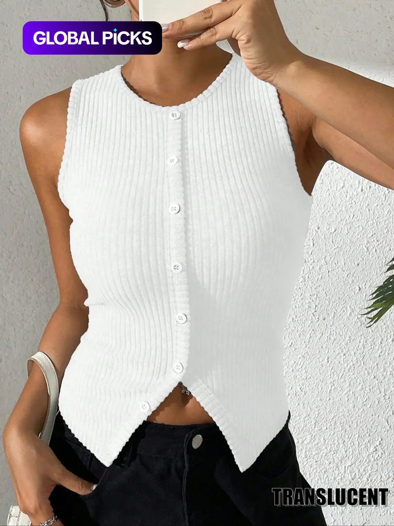 white button tank top - TikTok Shop