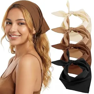 4PCS Triangle Head Scarves for Women – Bandana Hair Scarf Set