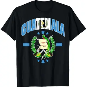 [100% Cotton]Love Guatemala With Guatemala Flag Quetzal Bird Emblem T-Shirt Graphic Tees