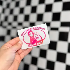 Dirty Hands & Hair Bands Vinyl Decal - Personalized Name Decal in Various Colors for Customized Surfaces