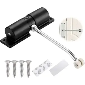 Automatic Door Closer, Adjustable Safety Spring Hinge, Aluminum Alloy, 30kg Capacity, Single Piece Set