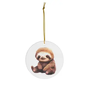 Sloth Ceramic Ornament Christmas Gift Sloth Ornament Sloth Ornament Cute Sloth Christmas Ornament