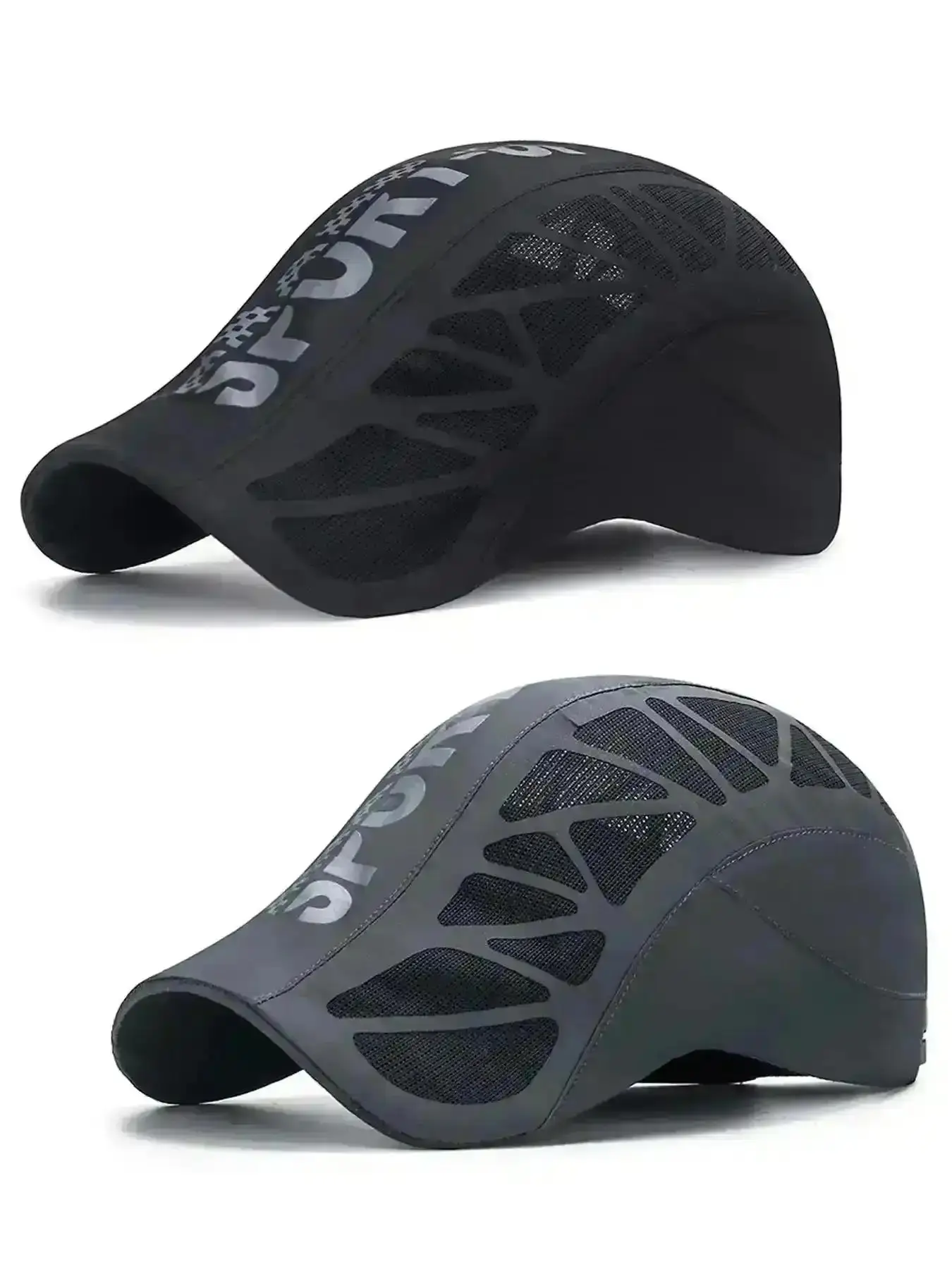 2 Pack Men's Mesh Breathable Fitted Newsboy Cycling Cap Retro Literary Painter Peaked Sunshade Hats Cotton Refined Luxury Elegant Versatile Trendy Piece Fashion Stunning Timeless Chic Style Stylish Classy Exquisite Great