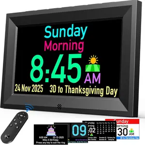 7'' Digital Dementia Clock, Talking Clock with 10 Volumes, 6 Display with 10 Color Modes, Auto Dimmable, Alarms & Birthday & Holiday Reminders, 3 Pill Reminders Clocks for Seniors