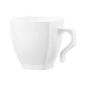 2 oz. White Square Plastic Mini Coffee Tea Cups