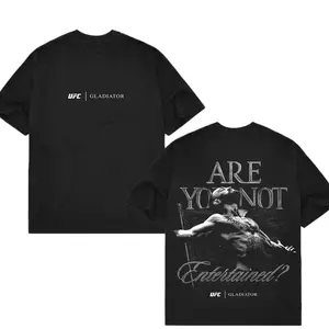 Men's UFC 329 Black Conor McGregor x Gladiator Entertained T-Shirt, The Notorious UFC Graphic Tee, UFC MMA Shirt, Gift for Fighters, Sports Apparel X