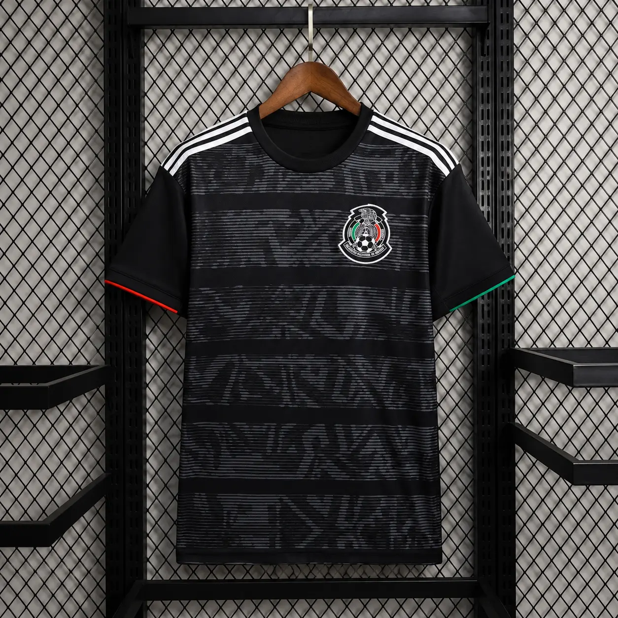Men's Mexico Black Soccer Jersey Classic Football Shirt Retro Streetwear Athletic Fan Top