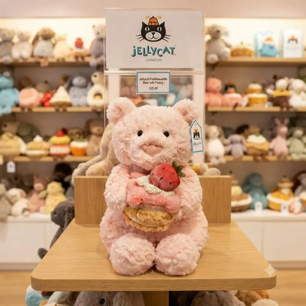 jellycat Leola Bear with Strawberry Cake Stuffed Animal – Adorable Plush Gift with Dust Bag, Collector & New Born Gift