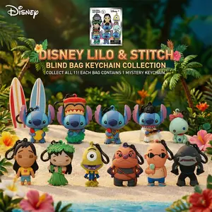 Disney Stitch Officially licensed  Keychain Blind Bag 1PC PVC 3D Figurine Charms Bag Clip Blind Box Anime Figure Collector Keyring Backpack Decor Stitch Lilo Angel Gantu