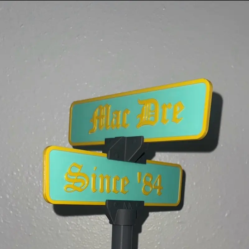3D Printed M Dre Street Sign