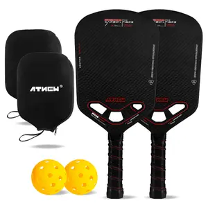 ATNEW 1700 Carbon Fiber Paddle | 16MM Thermoformed Pro Paddle, Unmatched Power & Control | USA Pickleball Approved | Includes Two Paddles + Two Training Balls (Plus Two Extra Paddle Covers)