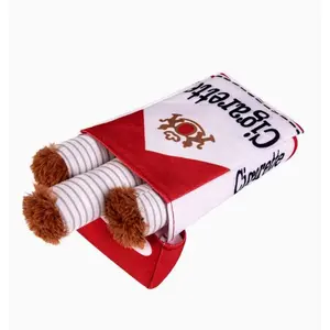 Cigarette-shaped big dog toy, fun interactive plush dog toy, 3-pack cigarette butt stick toy, suitable for medium-sized, small-sized and large-sized dogs as pet toys, super cool filling toy for dog's birthday gift