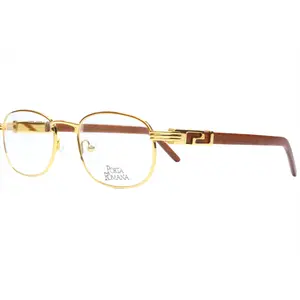 Porta Romana 35 Gold & Wood Vintage Luxury Italy Eyeglasses -Ma