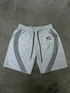 “The Star Striped Athletic Shorts | Oversized Y2K Streetwear Sweatshorts for Men & Women | Contrast Stripes & Logo Print | Comfy Casual Fit for Teens & Gen Z | Perfect for Daily Wear”