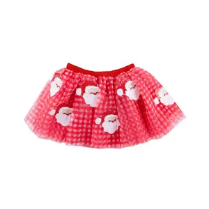 Happy Santa Sequin Tutu Skirt - Girls Sparkly Christmas Tutu