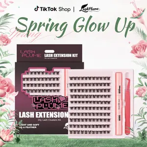 Lash Clusters Kit 8-16mm MIX Volume Cluster Eyelash Extensions, 3D Wispy Fluffy Individual Lashes, DIY At Home Lash Extension Kit for Eyelash Makeup by Lashplume (8-16mm Mixed Lashes Kit)