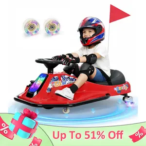 【Phivilla Home】 24V 360° Rotating Ride On Drift Car, 9.3 MPH Max, Light-Up Rear Wheels, Bluetooth Music, Safety Harness, Flashing Front Lights, Ages 3+, Slow Start