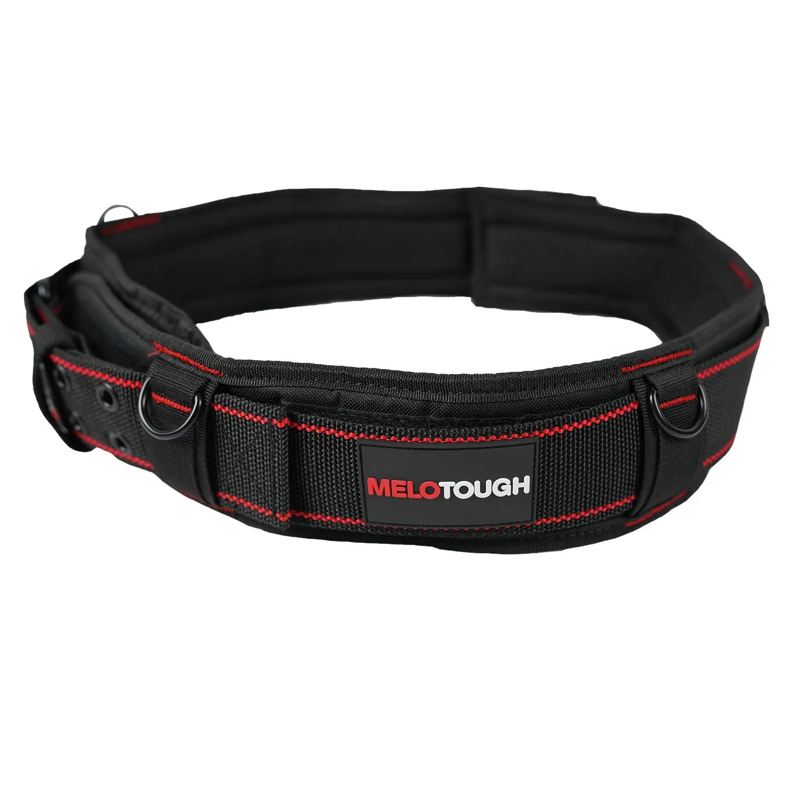MELOTOUGH Padded Tool Belt Protector for Men Construction, D-Ring, Strong Durable Double Metal Roller Buckle, Adjustable 33'-47' Waist, Thick Comfortable Foam Padding Suspender