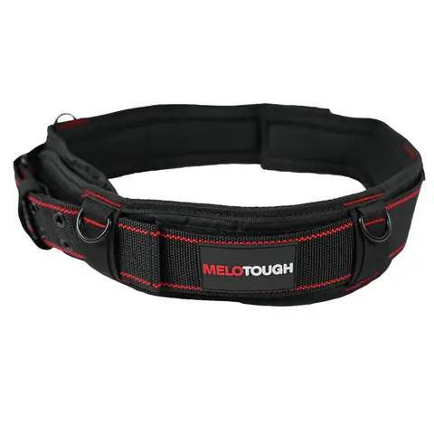 MELOTOUGH Padded Tactical Tool Belt Protector for Men - Adjustable, Comfortable Construction Accessory, D-Ring, Steel-Strong Double Tongue Buckle, Thick Foam Padding, 33 in-47 in Waist Adjustment