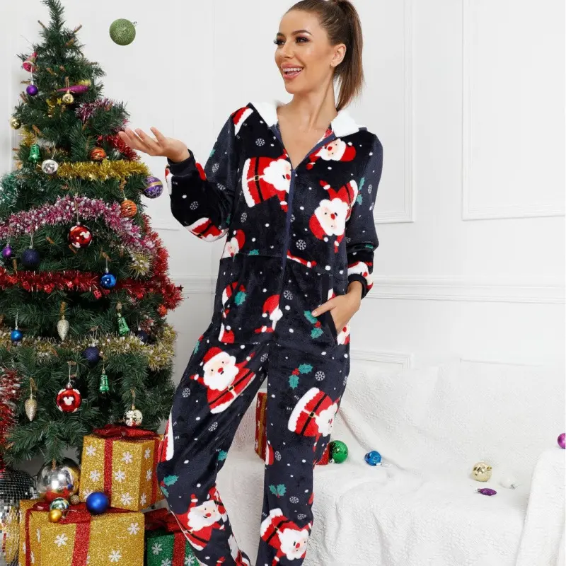 Women's Christmas Printed Onesie Pajamas Homewear