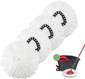 4 Pack Spin Mop Replacement Heads Mop Refills Microfiber Mop Replace Heads Safe for All Hard-surfaced Floors