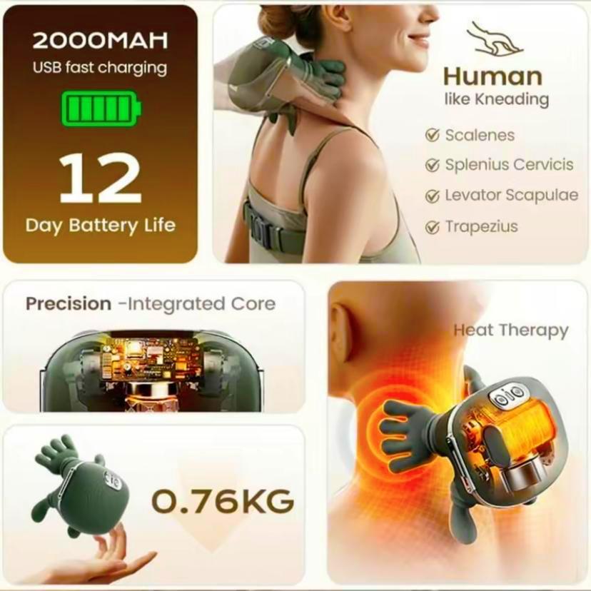 Black Friday Deal! Neck Massager with Heat for Pain Relief, Deep Tissue Shoulder & Back Massager, Shiatsu Neck and Back Massager 2026 (Upgraded Version) - Lightweight, Ideal for Muscle Relaxation After Exercise or Aerobics, Perfect Gift,camping essentials