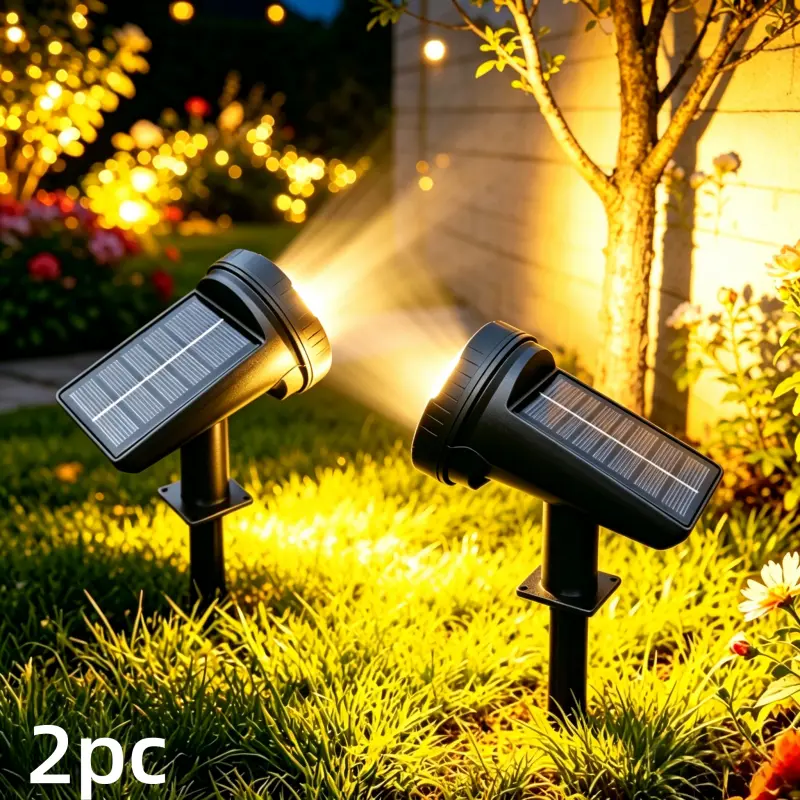 2026 New 2 Pack Solar Outdoor Spotlight, 155 LED With 3 Modes, Christmas Decor LandscapeLighting, Solar Pathway Lights - Ideal For Garden Festival Decoration, Outdoor Solar Spotlight,Suitable For Courtyards And Gardens Solar Flood Light