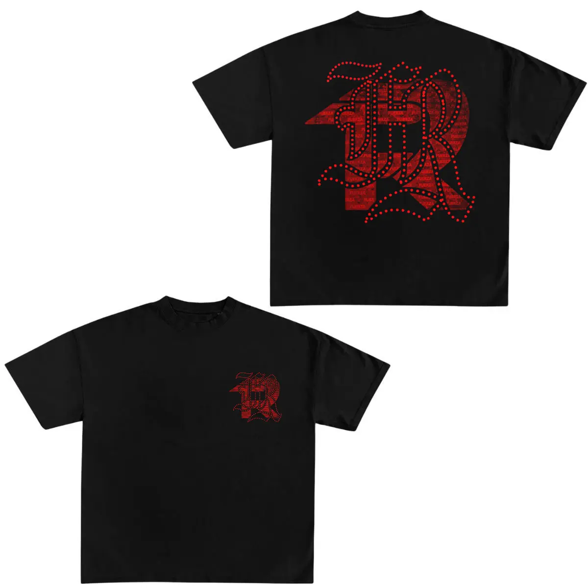 Fuerza Regida Red Design T-shirts, Band Tour Basic Soft Cotton Tee, Menswear Streetwear Tshirt