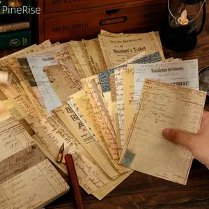 PineRise Human Dawn & Dusk Series 100 Vintage Scrapbook Papers, Retro Journal Base Material with Faded Florals & Old Manuscript Prints for DIY Craft, Journaling Aesthetic Decor