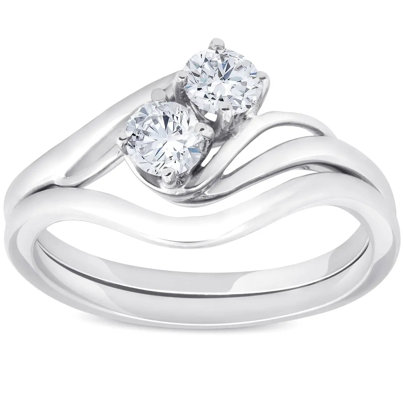 5/8cttw 2-Stone Diamond Engagement Wedding Ring Set Forever Us White Gold 5/8cttw 2-Stone Diamond Engagement Wedding Ring Set Forever Us White Gold