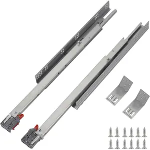 21 Inch Undermount Drawer Slides (1 Pair) - Full Extension Soft Close Concealed Drawer Runners with Mounting Screws and Brackets