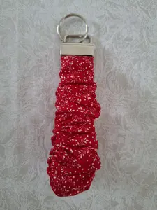 Red Scrunchie Wristlet Keychain