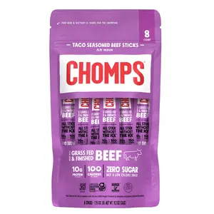 Chomps Snack Sticks Taco Beef Sticks, 9.2oz/8ct.