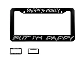 Daddy's Money But I'm Daddy Carbon Vinyl Print License Plate Frame