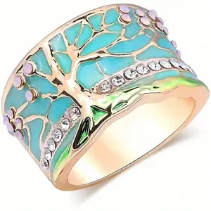 Vintage Band Ring - 1 Piece Rings Men  With Tree Of Life Design, Paved With Shiny Zircon, Matches Daily Outfits & Party Accessories, Luxury Jewelry, Perfect For Daily Outings, Travel Vacations, Gifting To Friends & Family