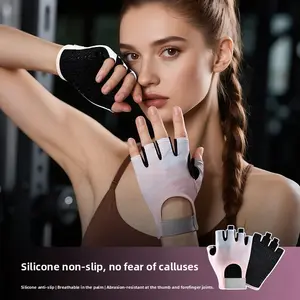 Sports fitness half-finger gloves men's and women's equipment training non-slip and wear-resistant ice silk breathable outdoor cycling gloves