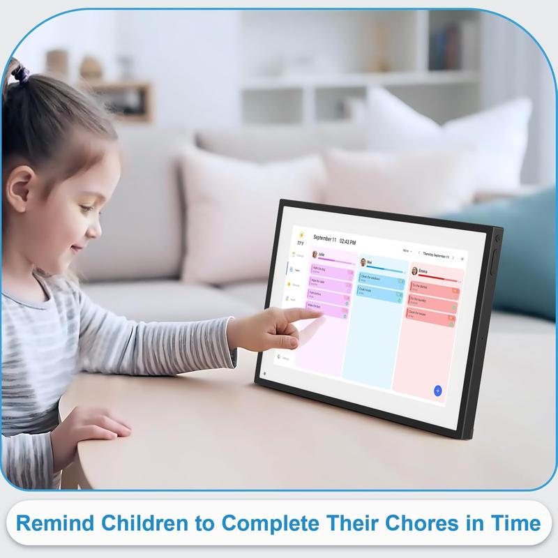 10.1 Inch Digital Calendar+Digital Picture Frame, 2025-2026 Desk Calendar Smart WiFi Planner&Chore Chart, IPS HD Interactive Touchscreen Display For Family Schedules
