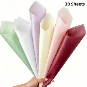 38 Sheets/Color Soft Semi-Transparent Floral Wrapping Paper | Waterproof Bouquet Lining You Need （38 pieces of each color）