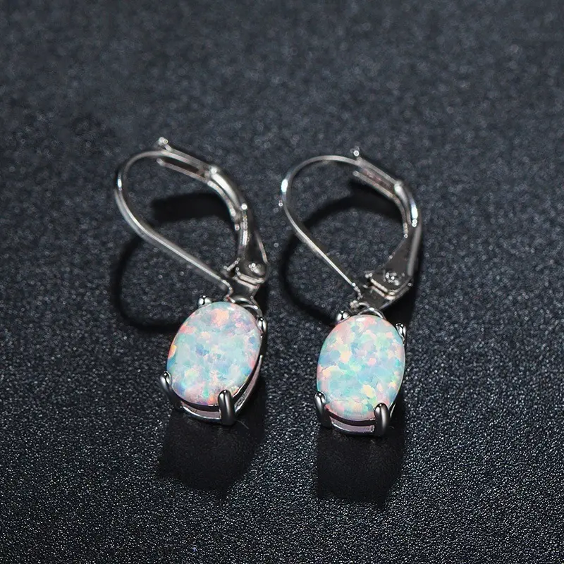 925 Sterling Silver Dangle Earrings, Vintage Egg-Shaped Mosaic with Multi-Color Cubic Zirconia, Hypoallergenic for Daily and Party Wear, Classic Vintage Earrings, 925 Real Silver Earrings