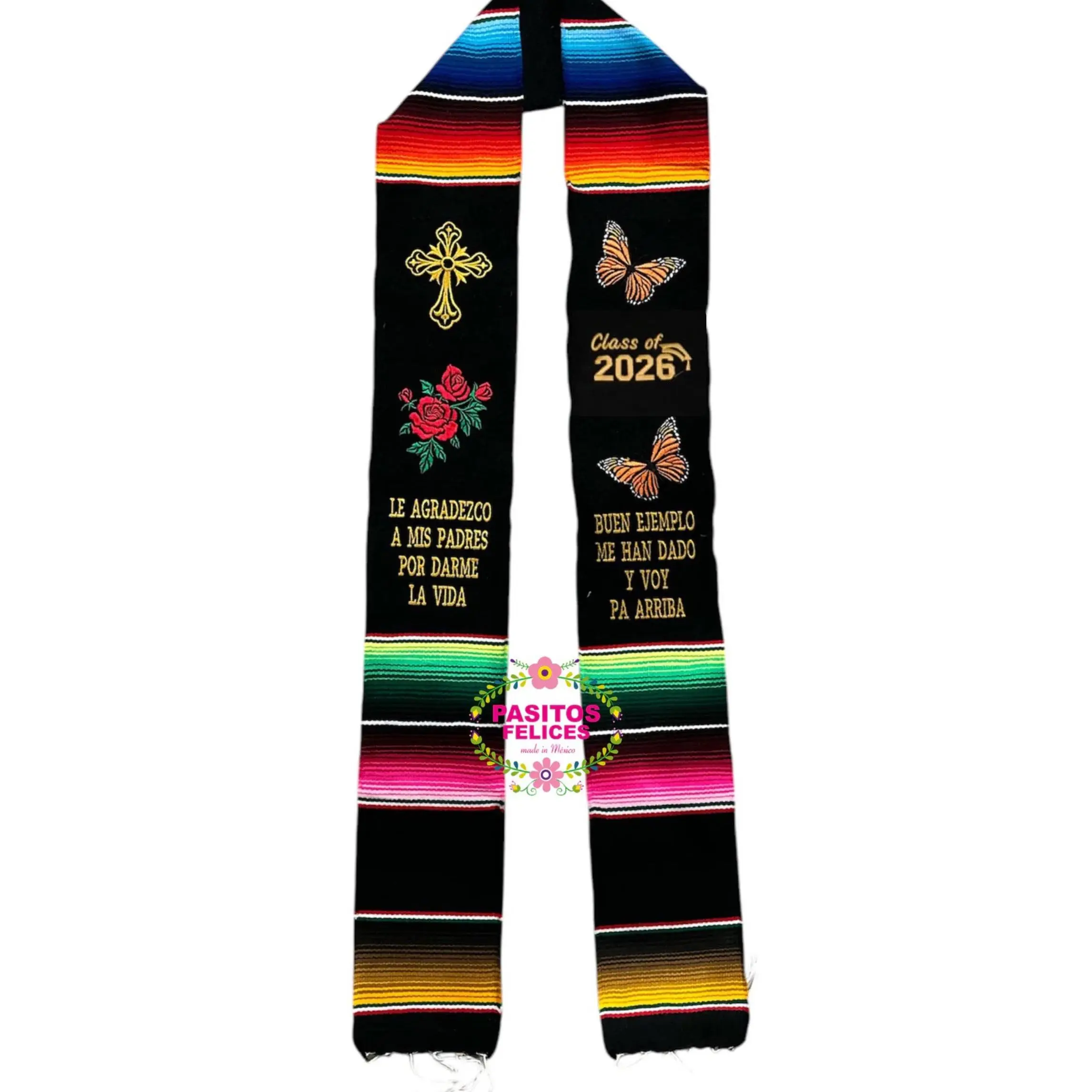 2026 Le Agradezco - Cross Graduation Stole Sarape Sash IN STOCK