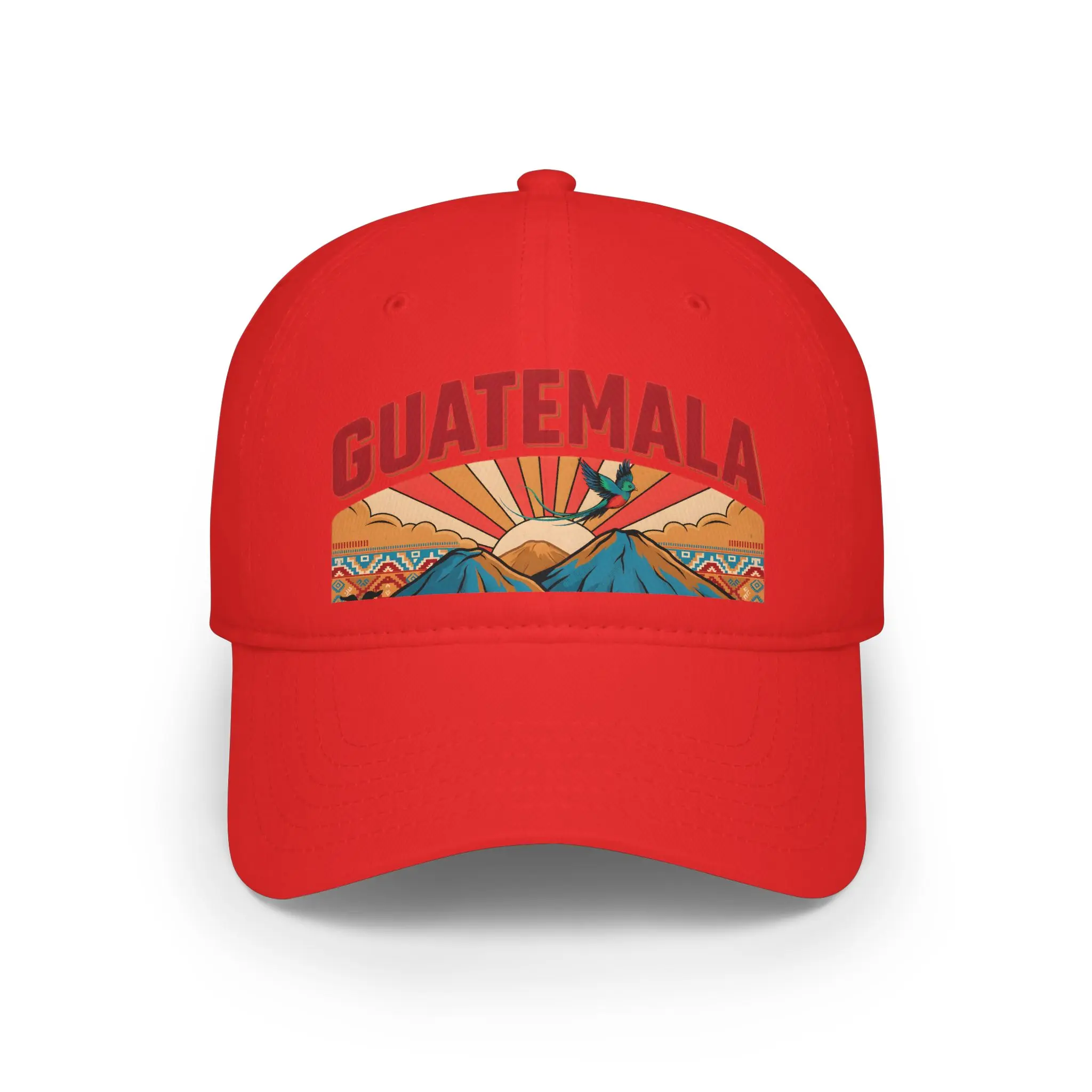 Guatemala sunrise mountains Cap | Retro travel design baseball cap
