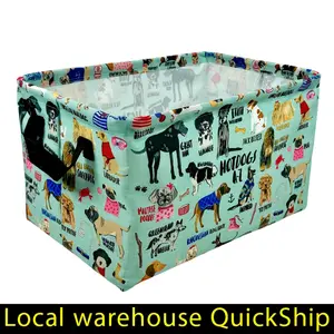 Extra Large Collapsible Laundry Basket with Green Assorted Puppy Print - Durable Polyester Multi-Purpose Hamper for Clothes, & Home Organization, Contemporary Style, Household Essentials, Playful Design, Sturdy Construction, Storage Solution