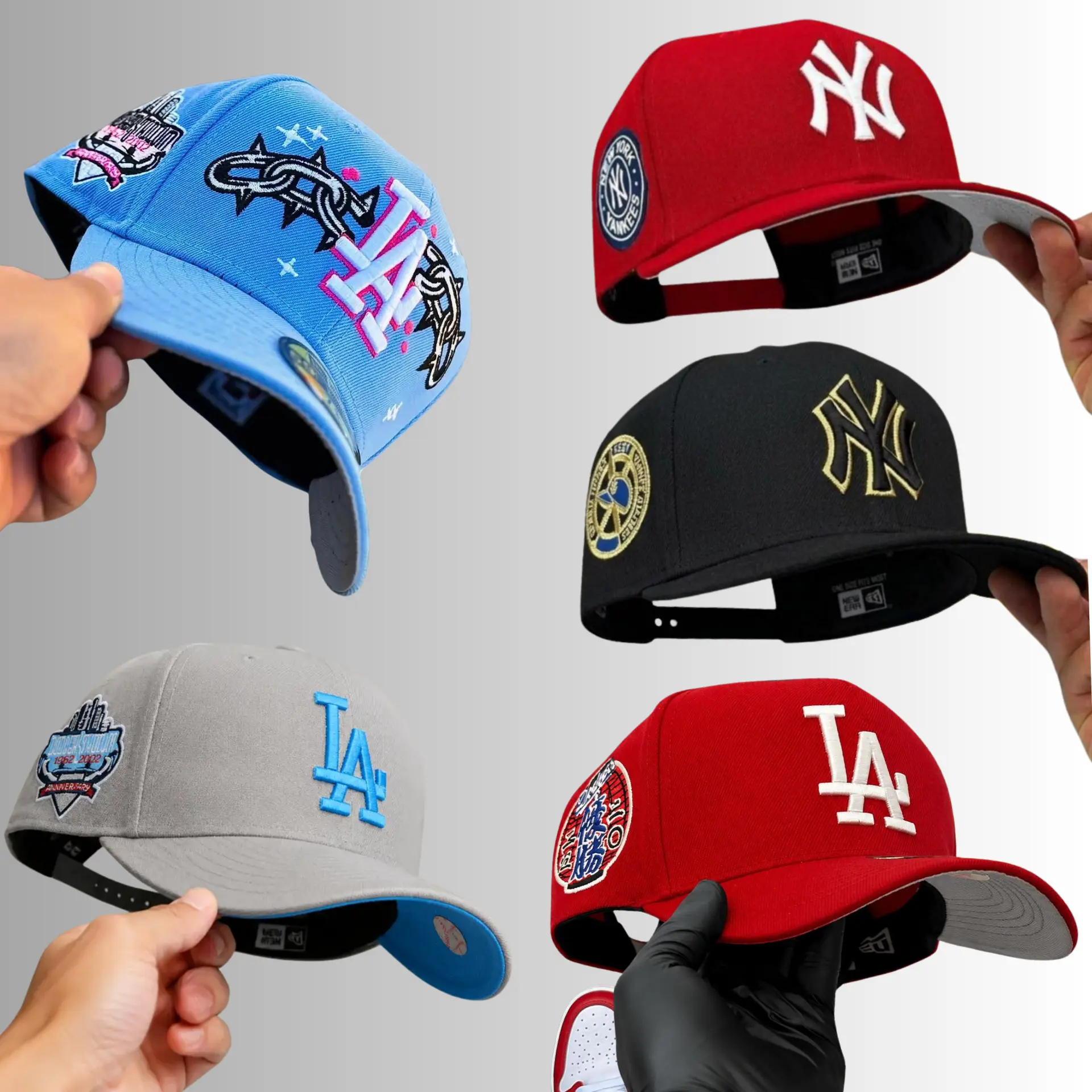 New Era MLB NY Yankees LA Dodgers Premium Retro Baseball Cap – Adjustable 9FORTY 59FIFTY Curved Brim Snapback Hat, Official Team Logo Embroidery, Vintage Athletic Sportswear, Urban Streetwear Fashion, Casual Everyday Headwear, USA 2026 Edition