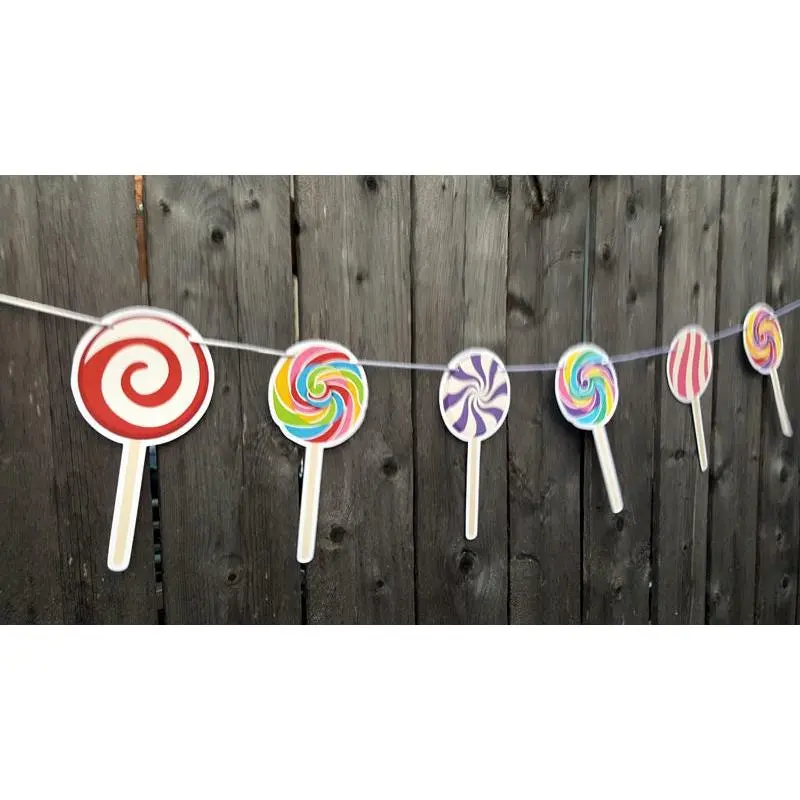 Lollipop Garland, Lollipop Banner, Candy Garland, Candy Bar Banner, Candy Birthday, Candy Decoration, Candy Buffet, Photo Prop