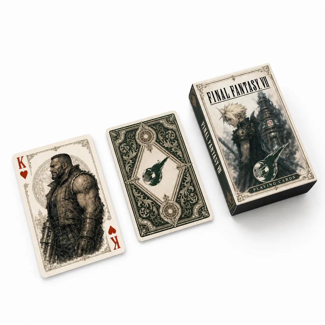 Final Fantasy VII Playing Cards, Cloud Sephiroth Midgar Poker Cards, Game Night and Collector Display, Gift for FF7 Players and JRPG Collectors